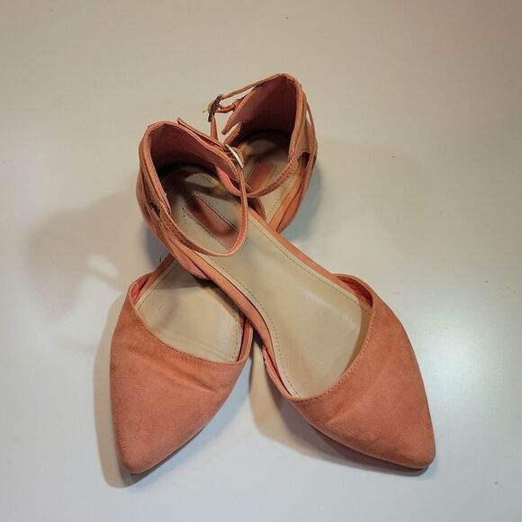 FOREVER 21 SUEDE POINTED TOE BACK &ANKLE STRAP WOMEN"S FLAT SHOE - Picture 13 of 13